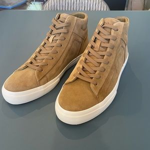 Vince Fynn - camel / light brown suede hi top sneakers. Mens 10. New in box.